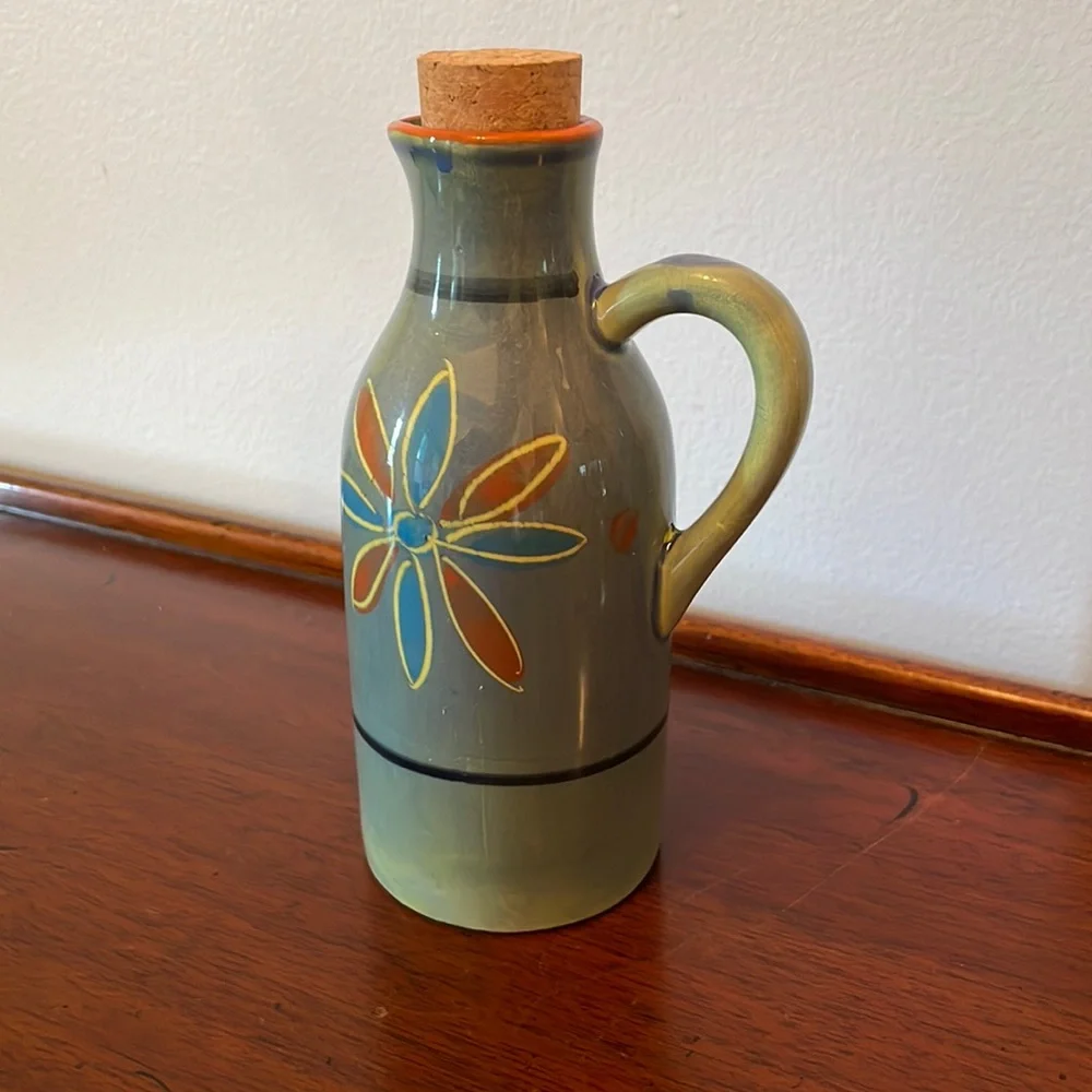 NWT Crate & Barrel Calabria Small Oil Stoneware Cruet Jug